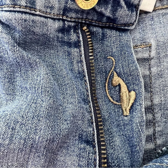 Baby phat capri pants denim jeans cat logo metal gold hardware  y2k 2000s - Picture 5 of 13